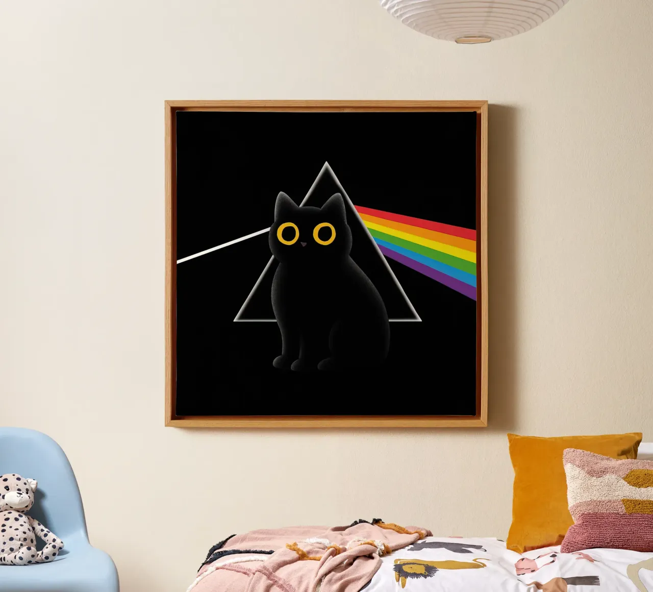 Cat floyd canvas with Floater frame by 🥝 KIWI STORE