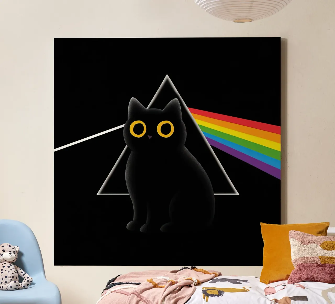 Cat floyd canvas with Floater frame by 🥝 KIWI STORE