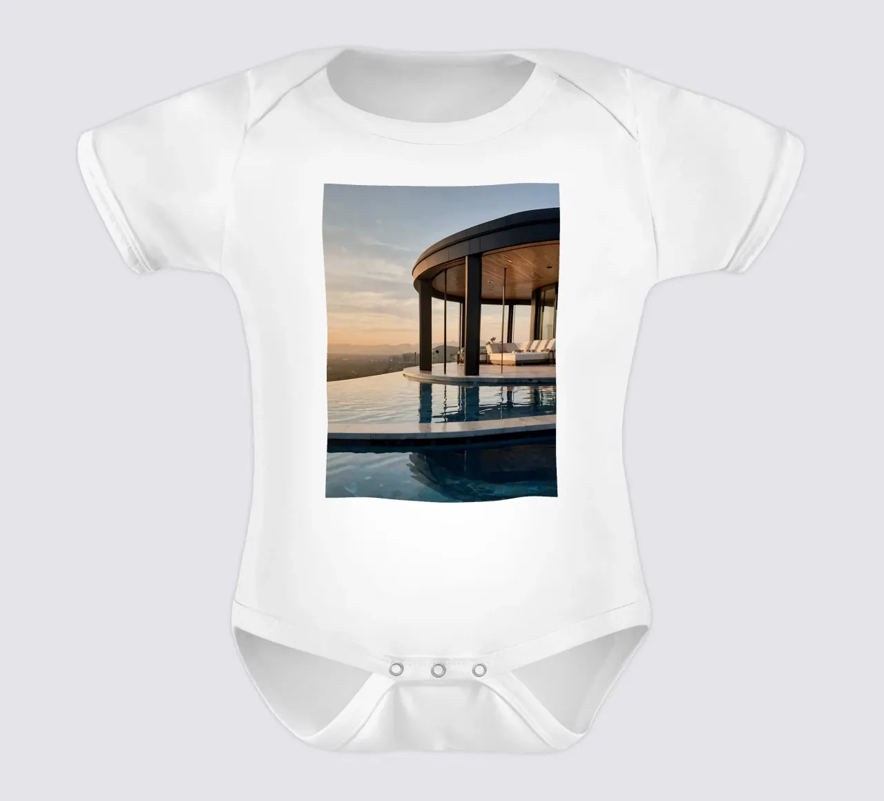 Villa de luxe à l'architecture moderne avec vue sur le coucher de soleil body bébé de DesignDoodle