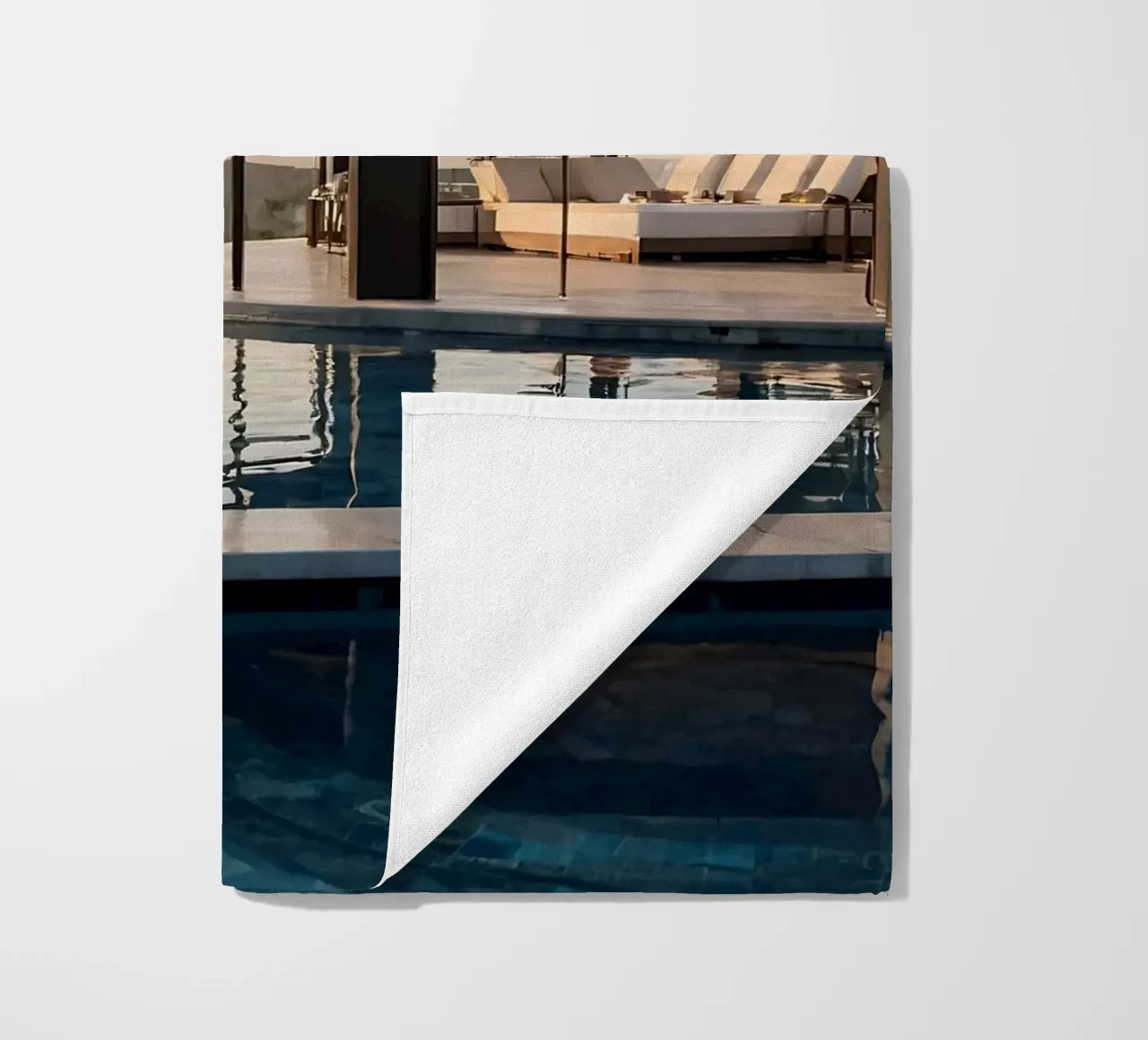 Luxury villa overlooking sunset with modern architecture beach towel by DesignDoodle