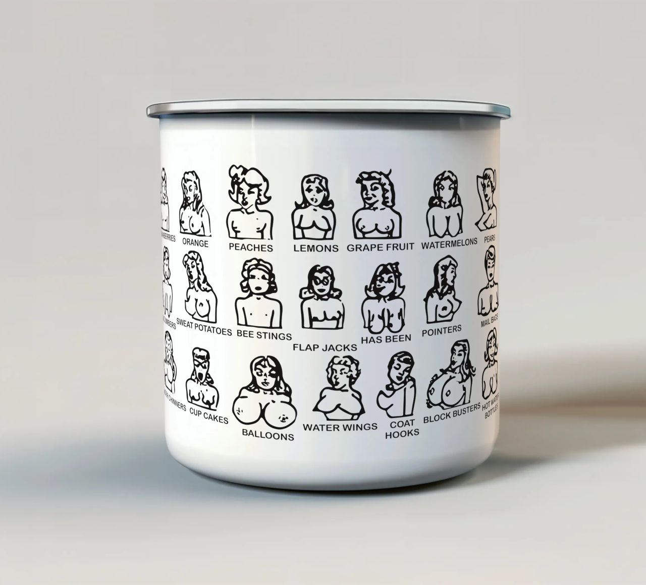 Tette consolidate tazza in smalto da carswick