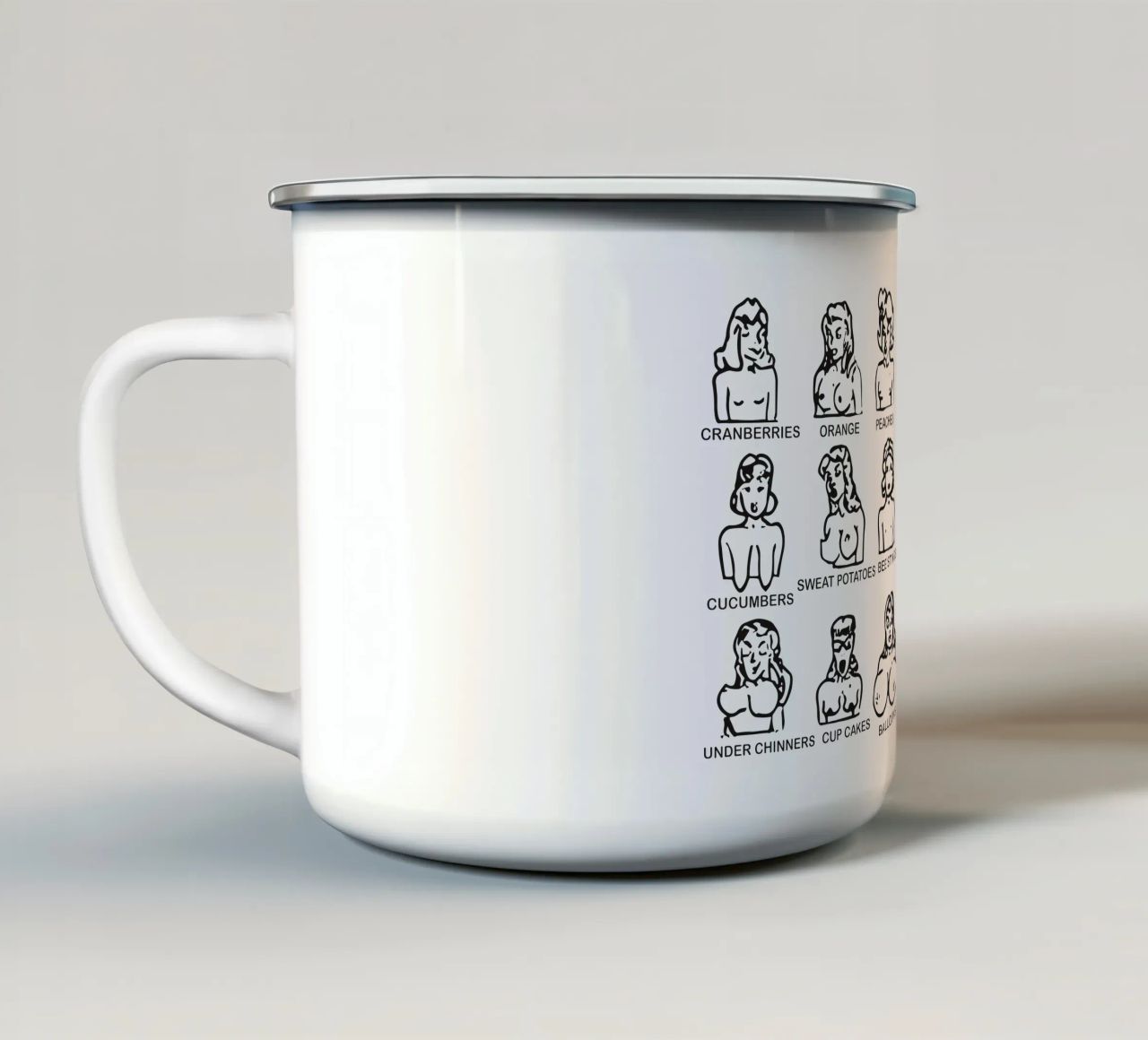 Tette consolidate tazza in smalto da carswick