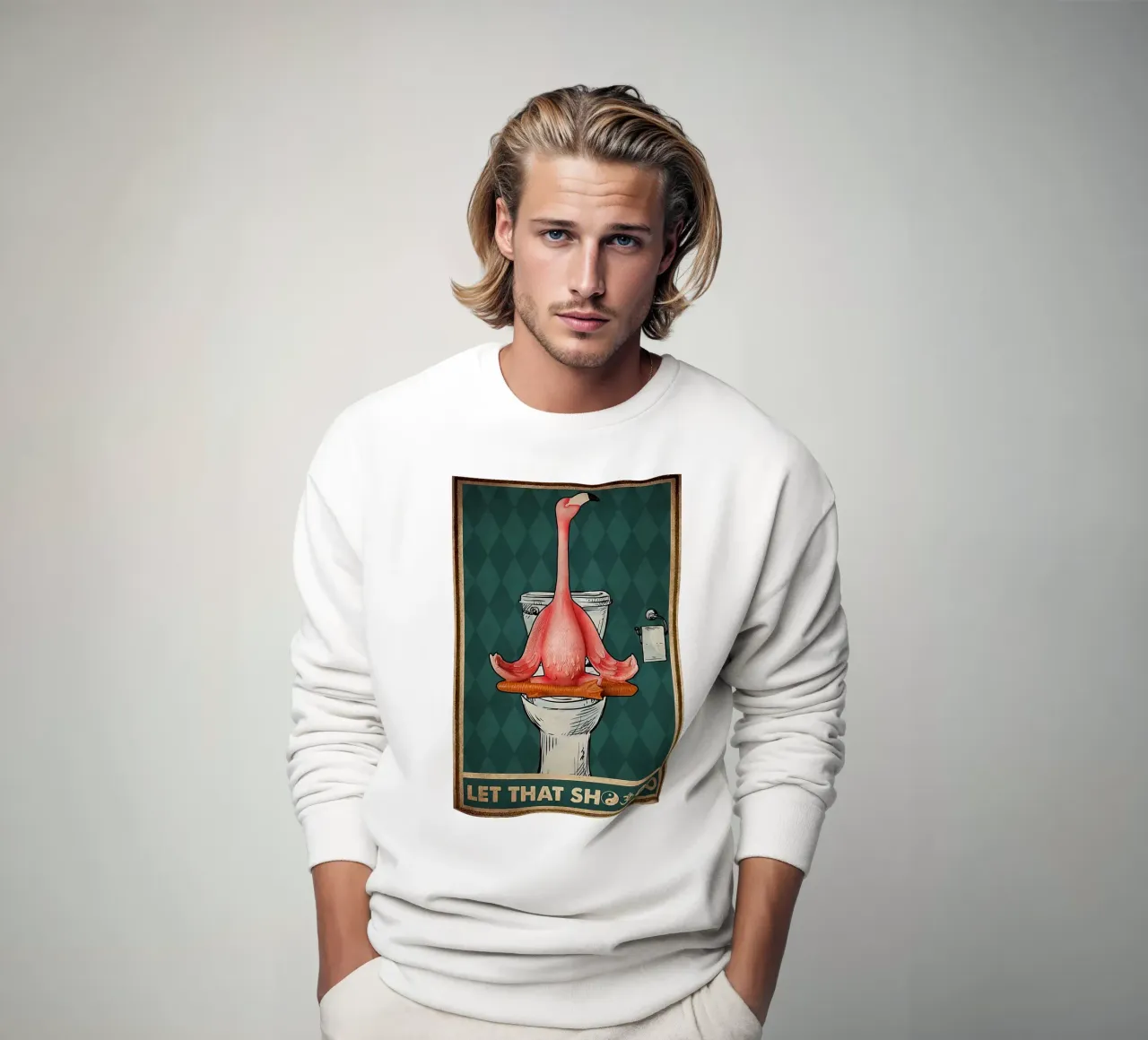 Yoga Let That Shit Go Flamingo sudadera de Aaronshop