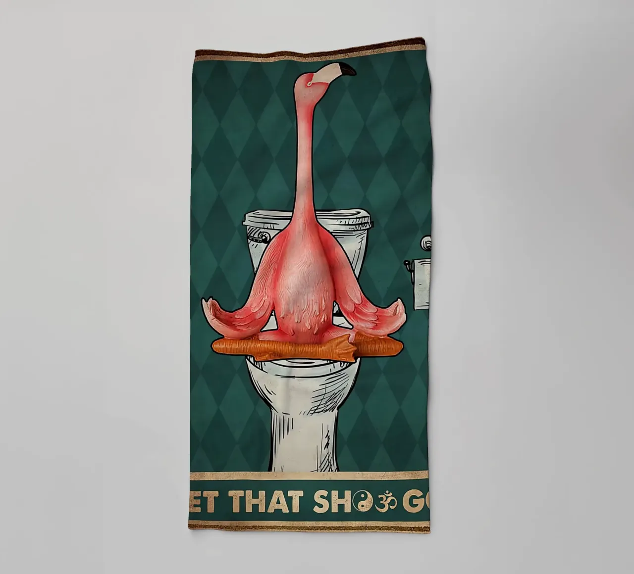 Yoga Let That Shit Go Flamingo towel by Aaronshop