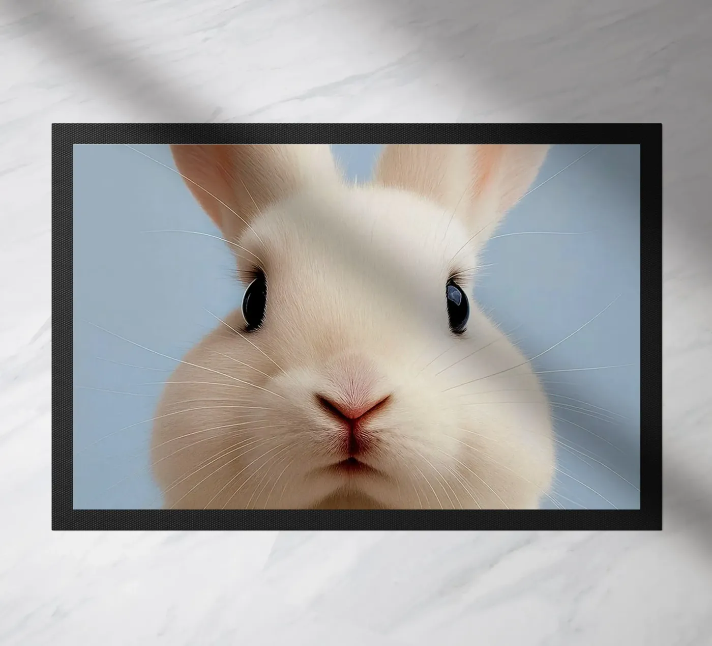 Rabbit Face doormat by kukupuu