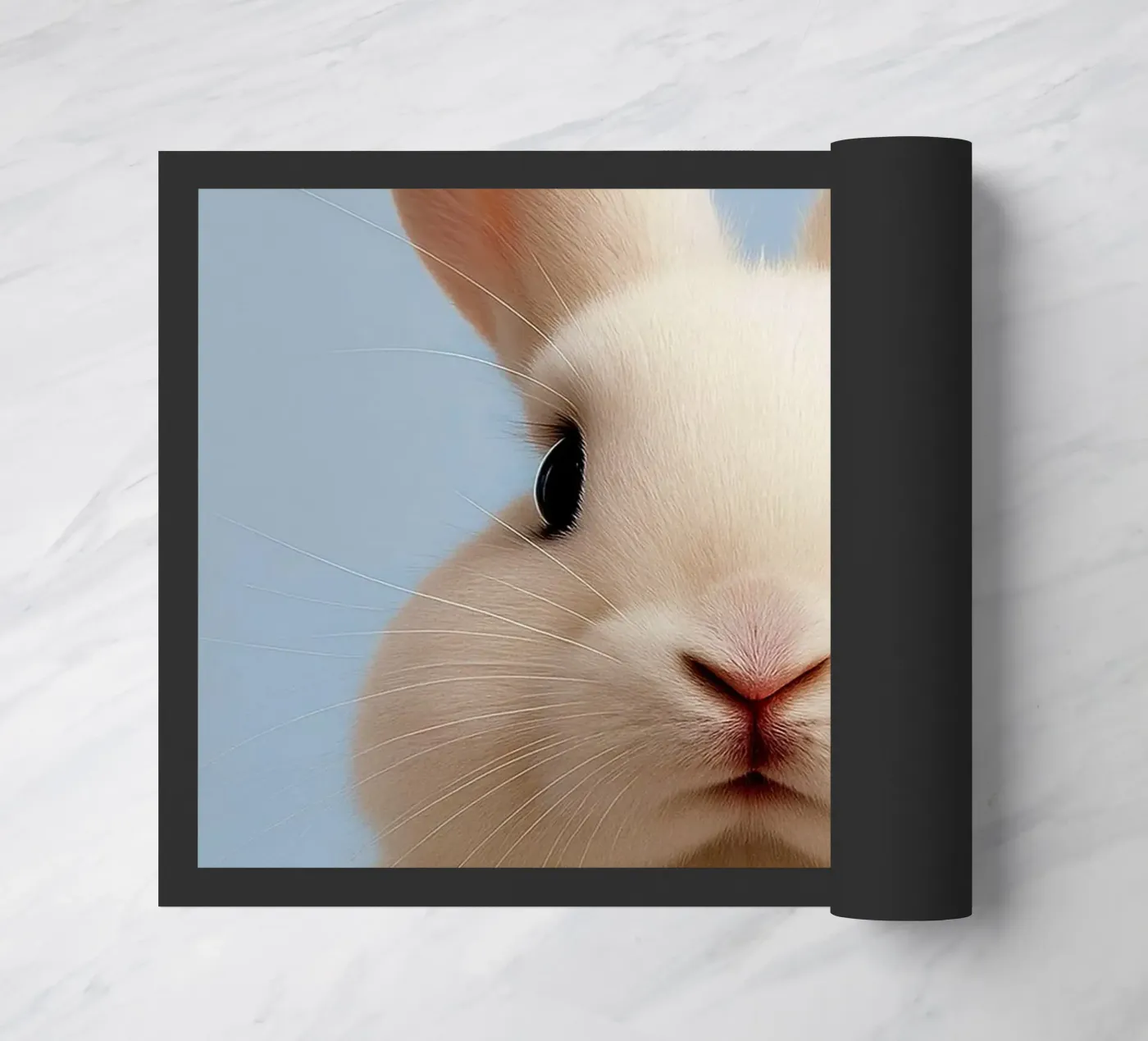 Rabbit Face doormat by kukupuu