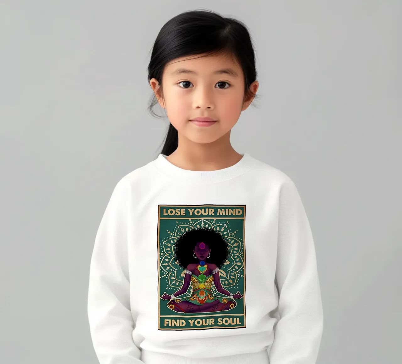 Yoga Lose Your Mind Find Your Soul African American kids sweatshirt by Aaronshop