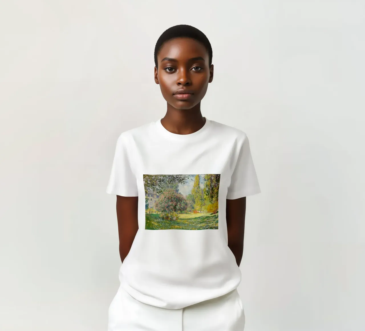 Der Parc Monceau (1876) von Claude Monet T-Shirt von Venus Art