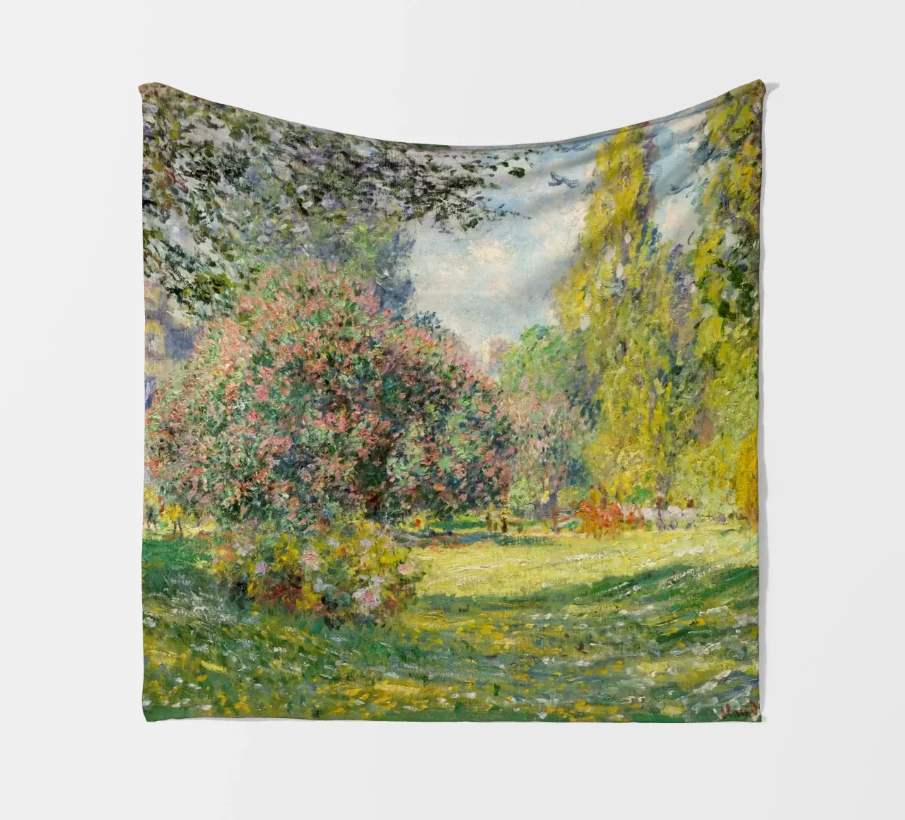 The Parc Monceau (1876) by Claude Monet fleece blanket by Venus Art