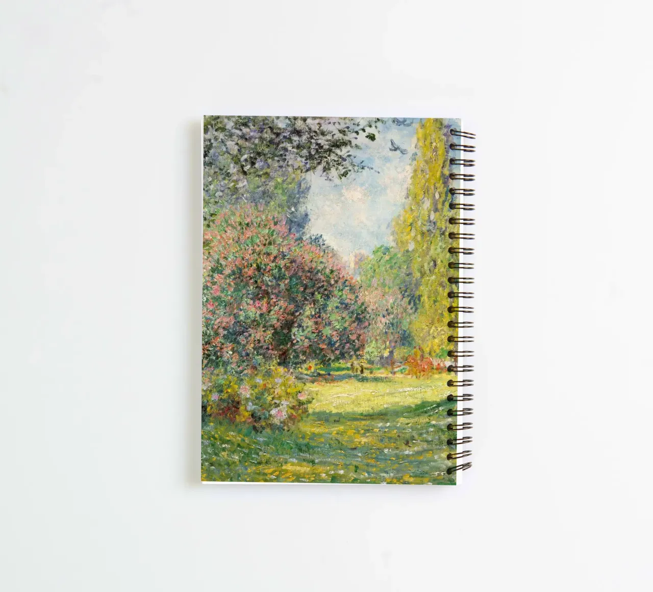 The Parc Monceau (1876) by Claude Monet spiral notebook by Venus Art