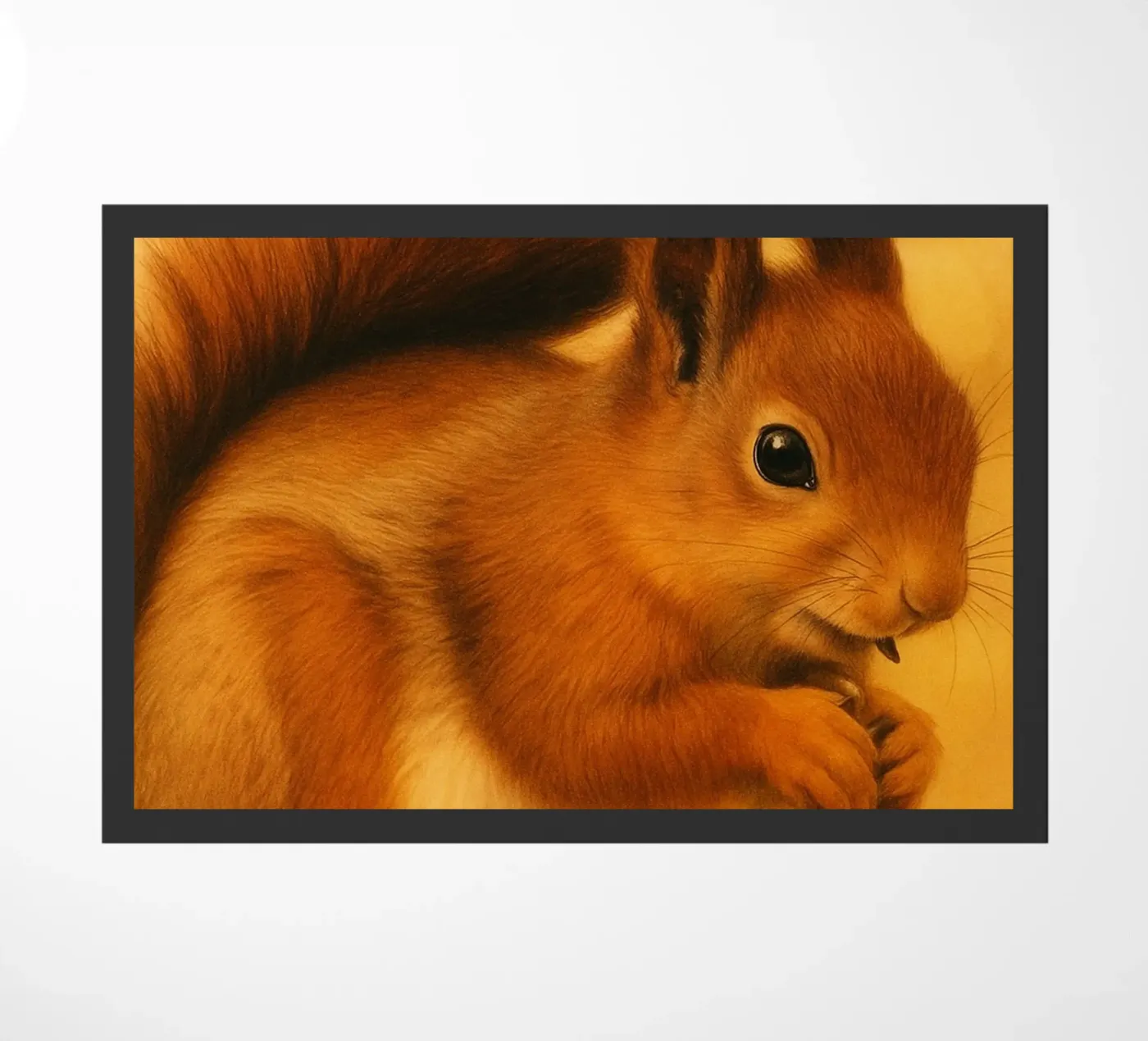 Squirrel Funny Face doormat by kukupuu