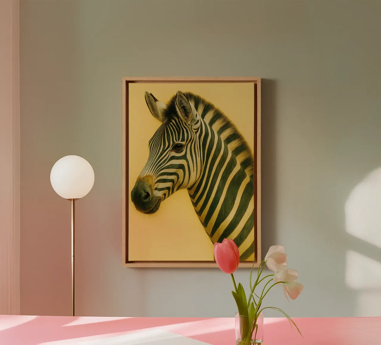 Zebra Face tela con Cornice a cassetta da kukupuu