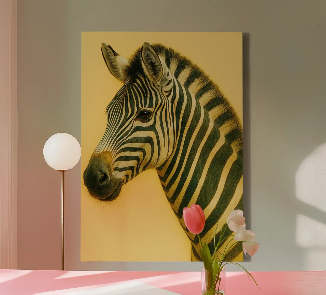 Zebra Face tela con Cornice a cassetta da kukupuu