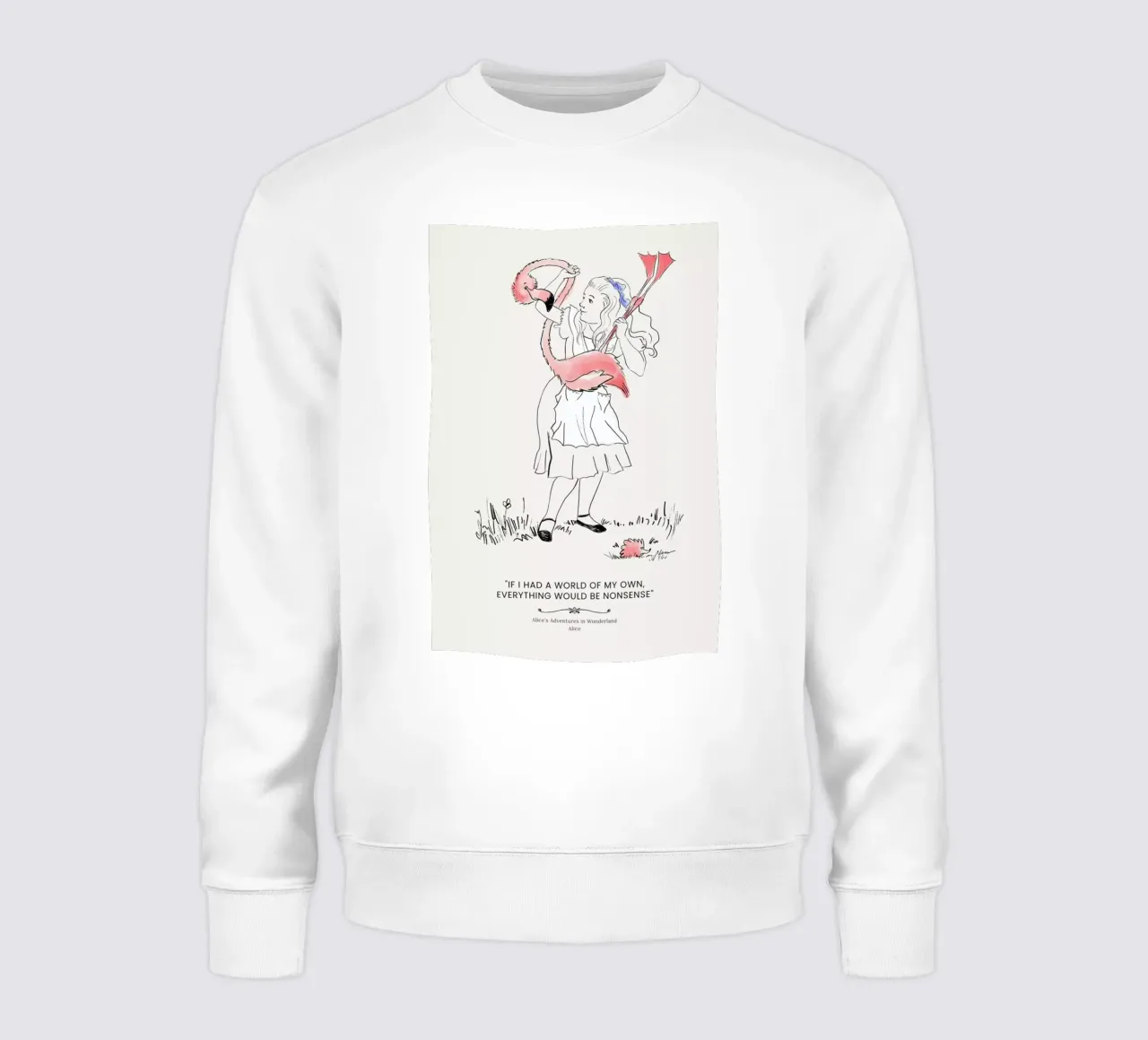 Alice And The Flamingo felpa da Little Flourishes