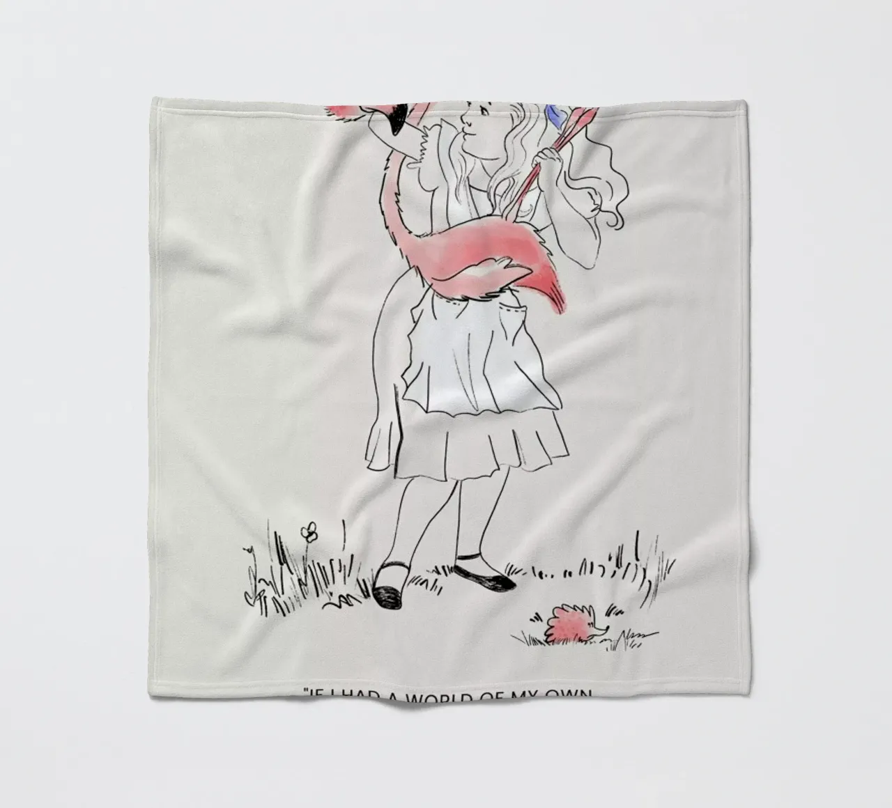 Alice And The Flamingo coperta in pile da Little Flourishes