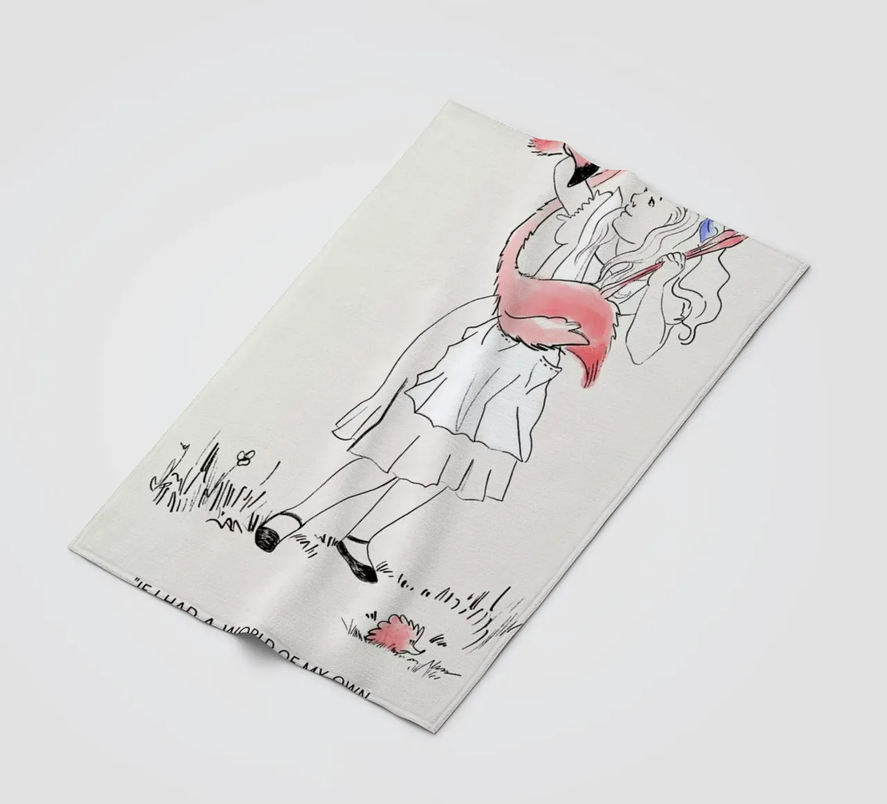 Alice And The Flamingo coperta in pile da Little Flourishes