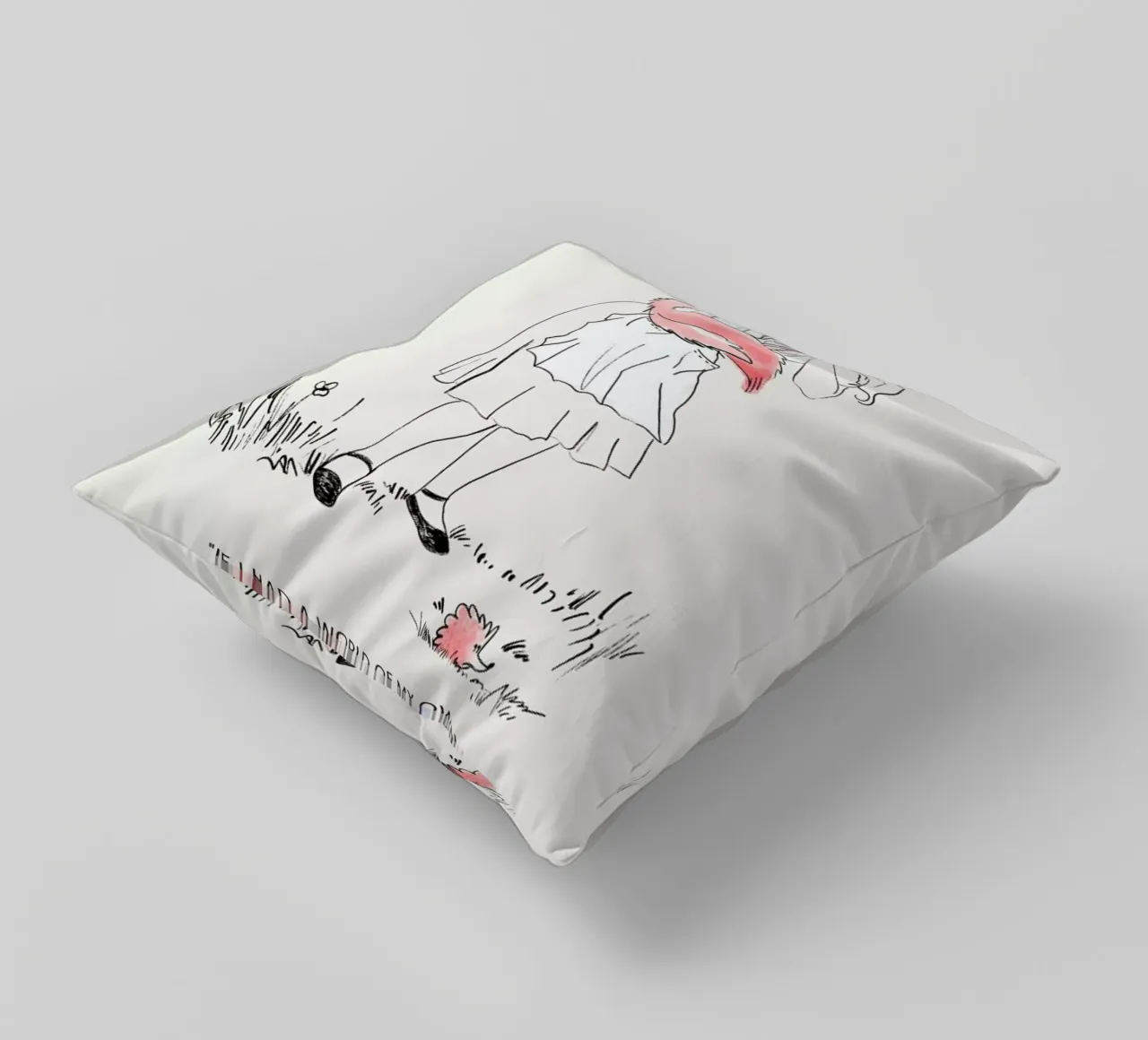 Alice And The Flamingo cuscino da Little Flourishes