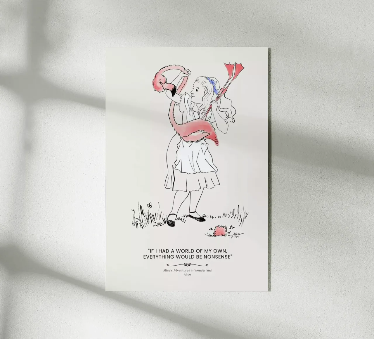 Alice And The Flamingo plexiglass da Little Flourishes