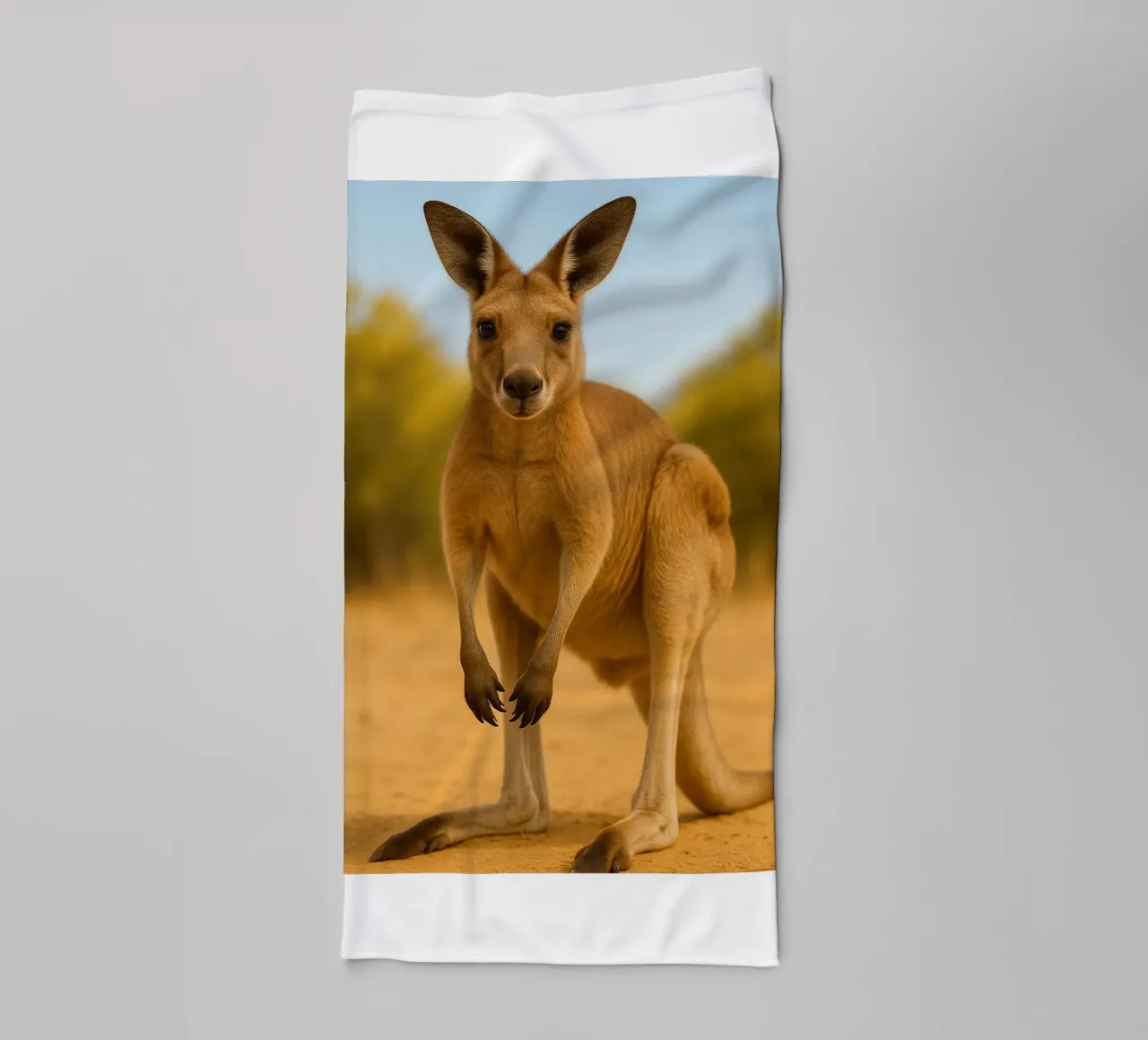 kangaroo Funny Face towel by kukupuu