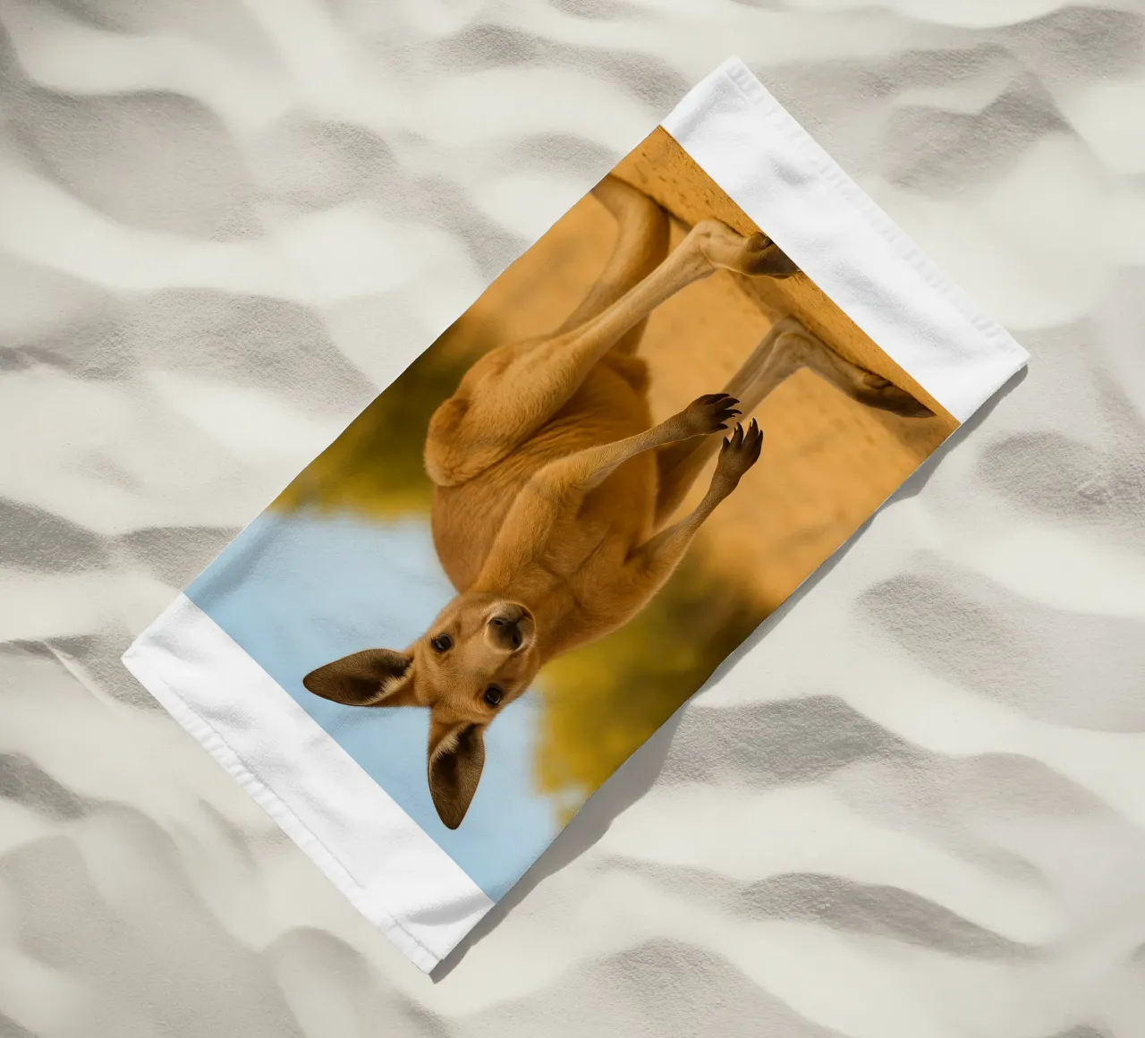 kangaroo Funny Face beach towel by kukupuu