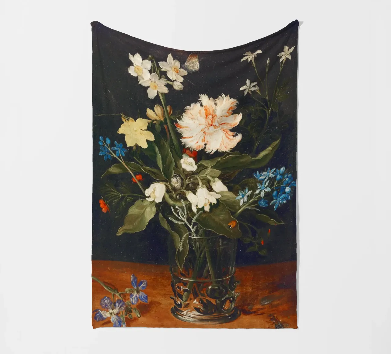 Natura morta con fiori in un bicchiere di Jan Brueghel il Vecchio coperta in pile da Pretty Flowers Vintage Botanicals
