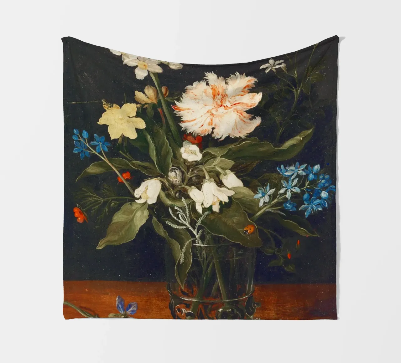 Natura morta con fiori in un bicchiere di Jan Brueghel il Vecchio coperta in pile da Pretty Flowers Vintage Botanicals