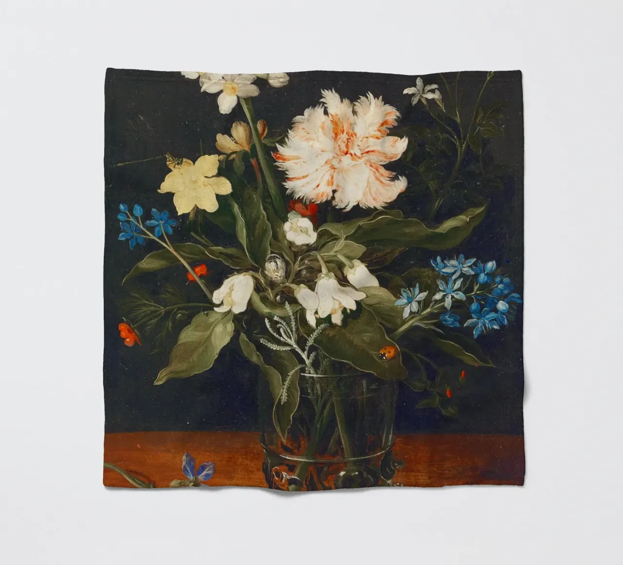 Natura morta con fiori in un bicchiere di Jan Brueghel il Vecchio coperta in pile da Pretty Flowers Vintage Botanicals