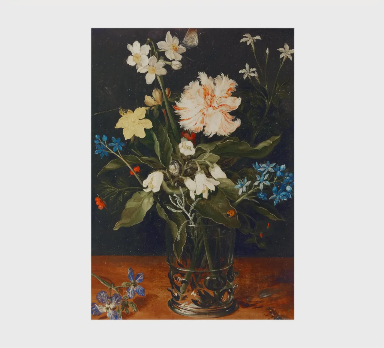 Nature morte aux fleurs dans un verre de Jan Brueghel l'Ancien carnet de notes de Pretty Flowers Vintage Botanicals