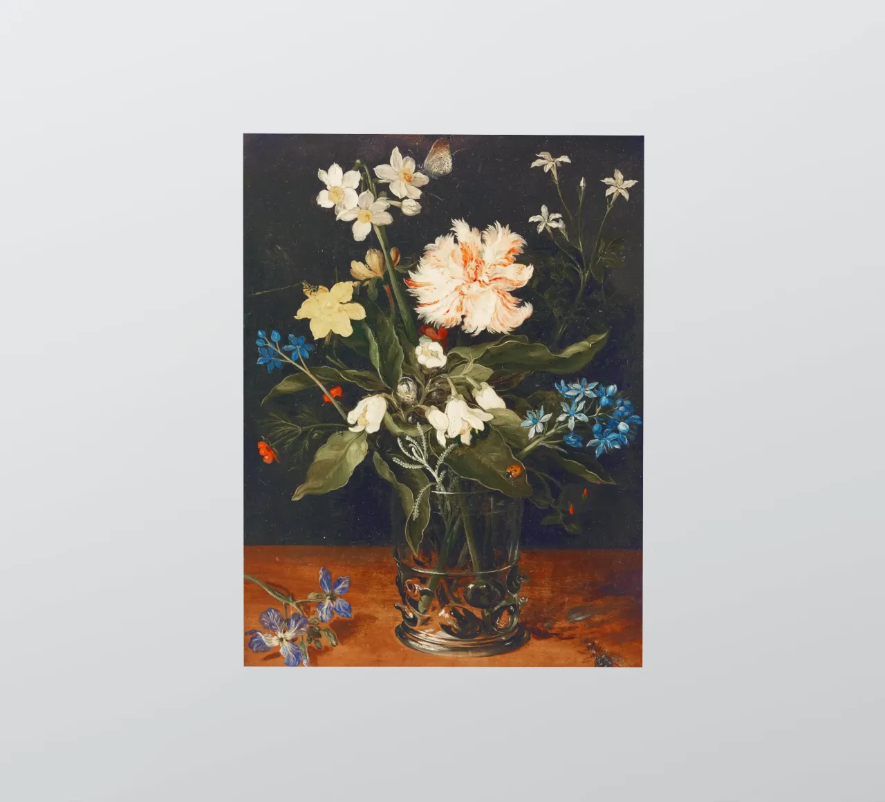 Nature morte aux fleurs dans un verre de Jan Brueghel l'Ancien autocollant de Pretty Flowers Vintage Botanicals