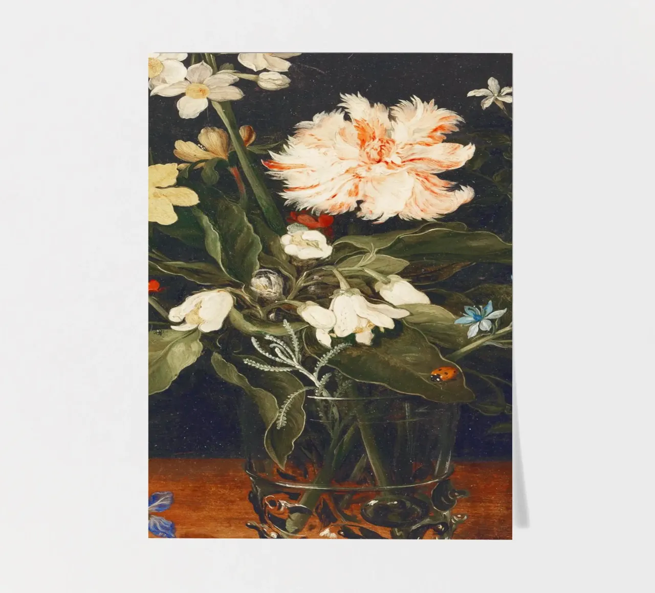 Nature morte aux fleurs dans un verre de Jan Brueghel l'Ancien planche autocollant de Pretty Flowers Vintage Botanicals