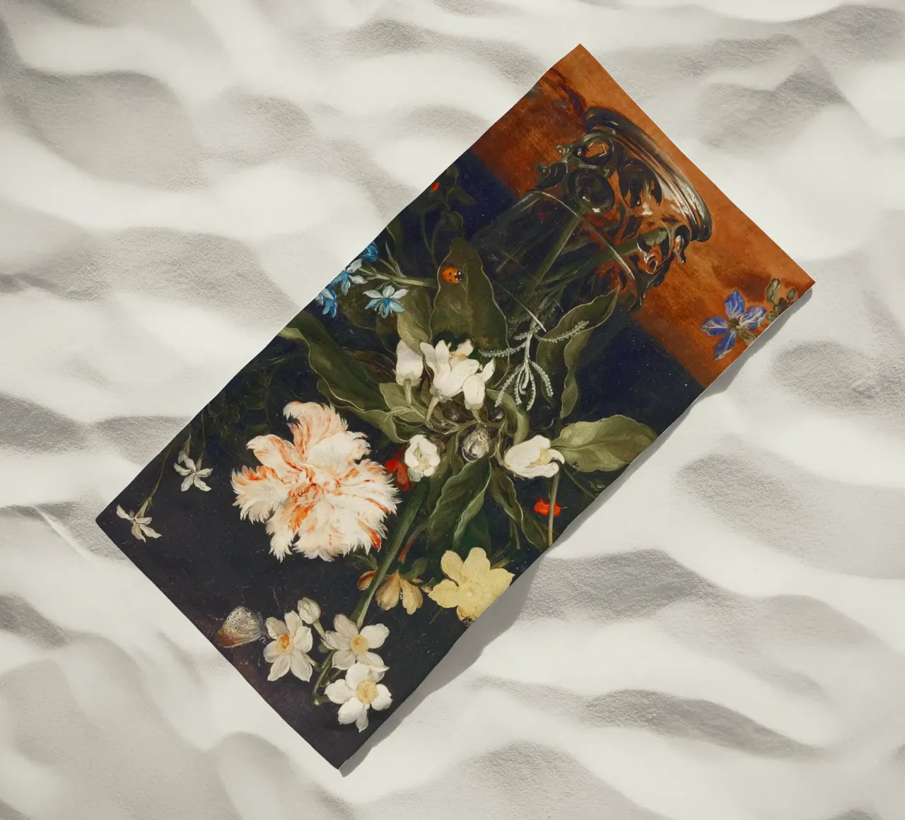 Natura morta con fiori in un bicchiere di Jan Brueghel il Vecchio telo mare da Pretty Flowers Vintage Botanicals