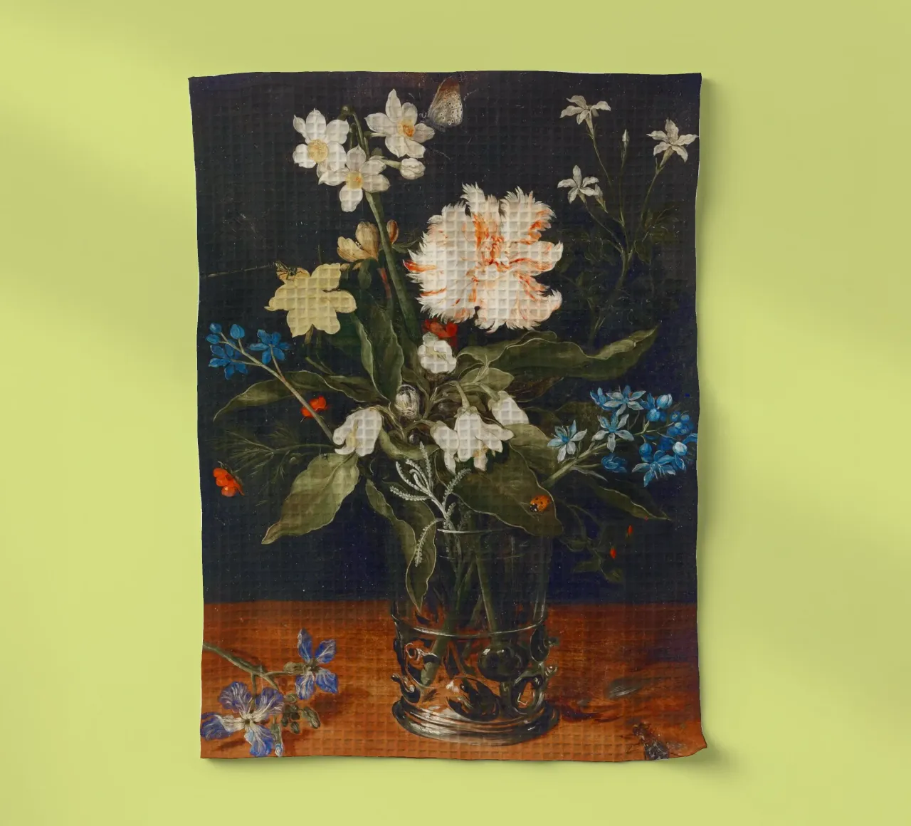 Natura morta con fiori in un bicchiere di Jan Brueghel il Vecchio canovaccio da cucina da Pretty Flowers Vintage Botanicals