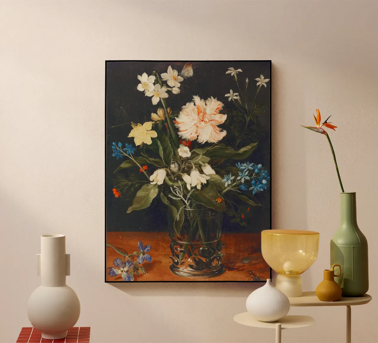 Natura morta con fiori in un bicchiere di Jan Brueghel il Vecchio plexiglass da Pretty Flowers Vintage Botanicals