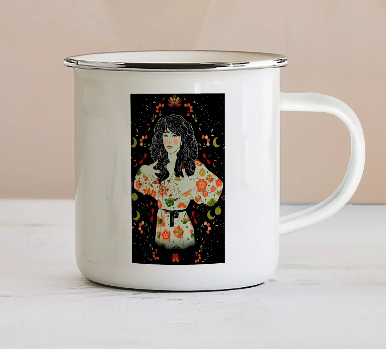 Kate Bush tazza in smalto da Nettsch