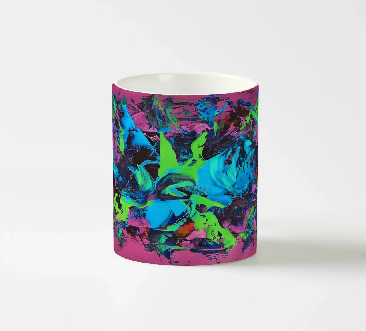 IDEAL GIFT 29 invers ceramic mug by Thierry Vobmann Abstract painting