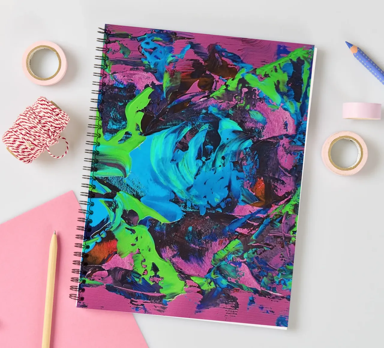 IDEAL GIFT 29 invers spiral notebook by Thierry Vobmann Abstract painting