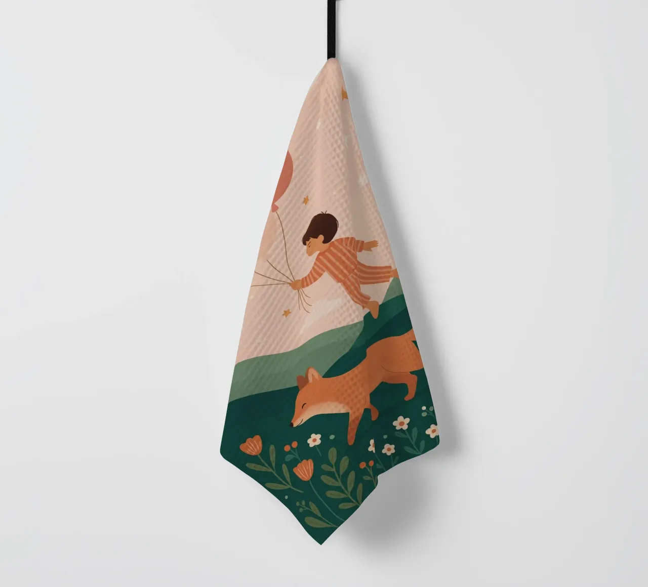 Il bambino palloncino con la volpe canovaccio da cucina da kokoprint