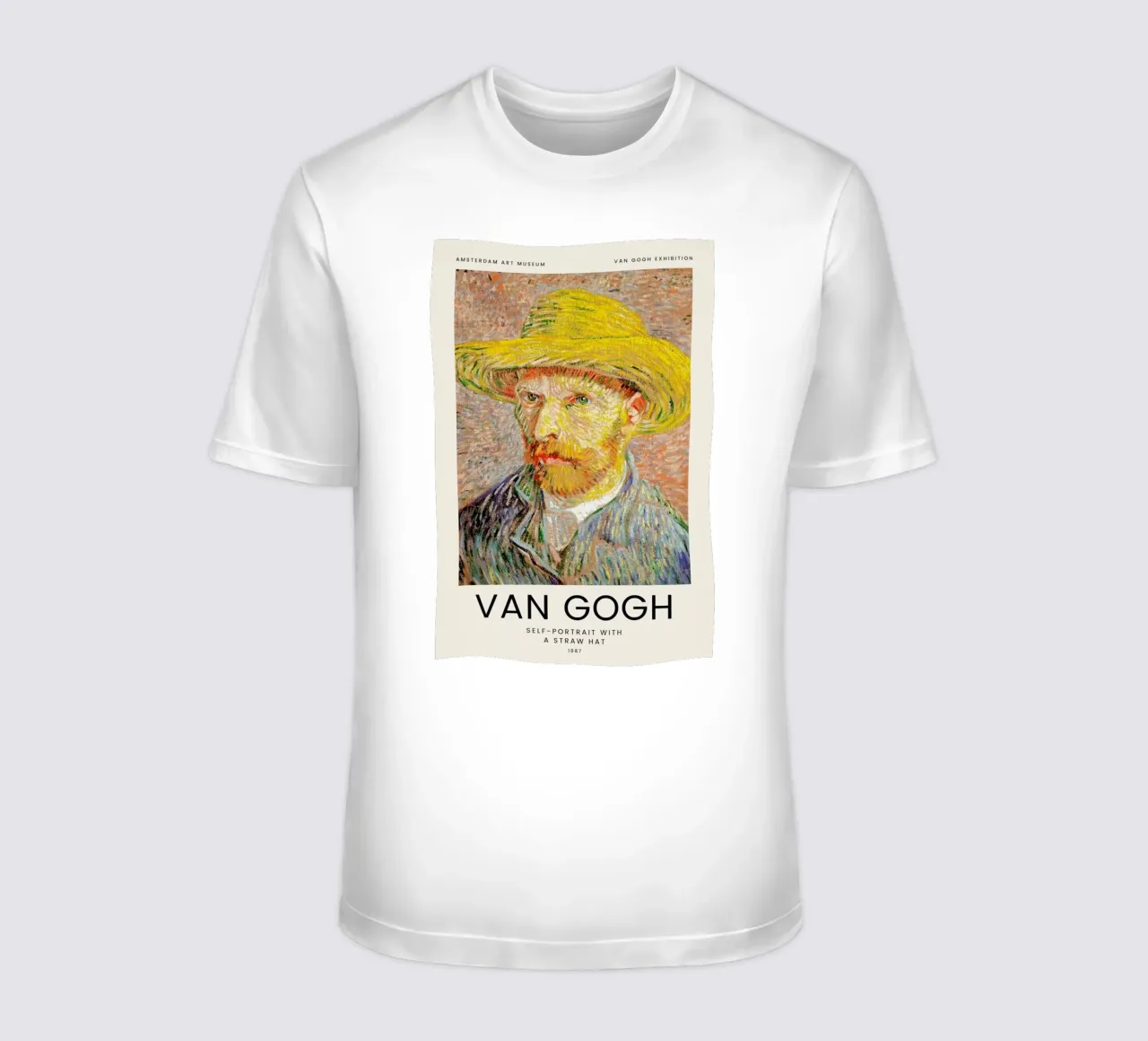 van Gogh - Self-Portrait with a Straw Hat t-shirt da Vintage by JUNIQE