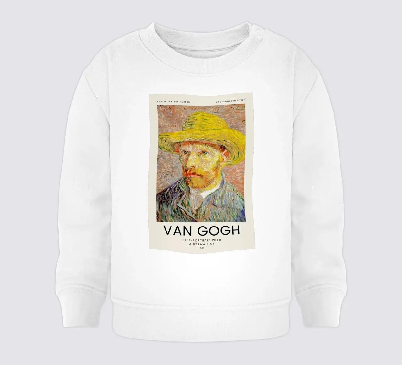 van Gogh - Self-Portrait with a Straw Hat felpa neonato da Vintage by JUNIQE
