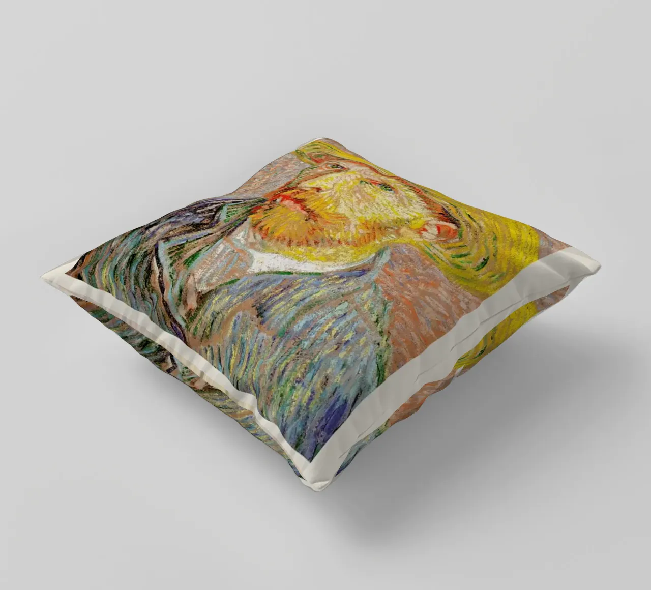 van Gogh - Self-Portrait with a Straw Hat cuscino da Vintage by JUNIQE