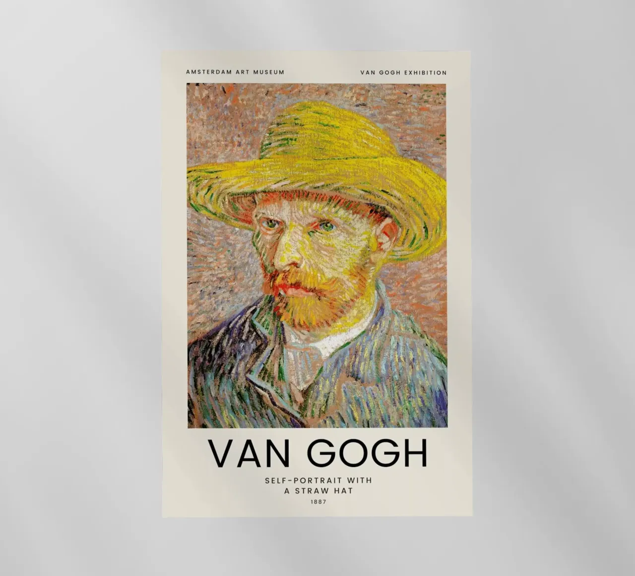 van Gogh - Self-Portrait with a Straw Hat pellicola backlit da Vintage by JUNIQE