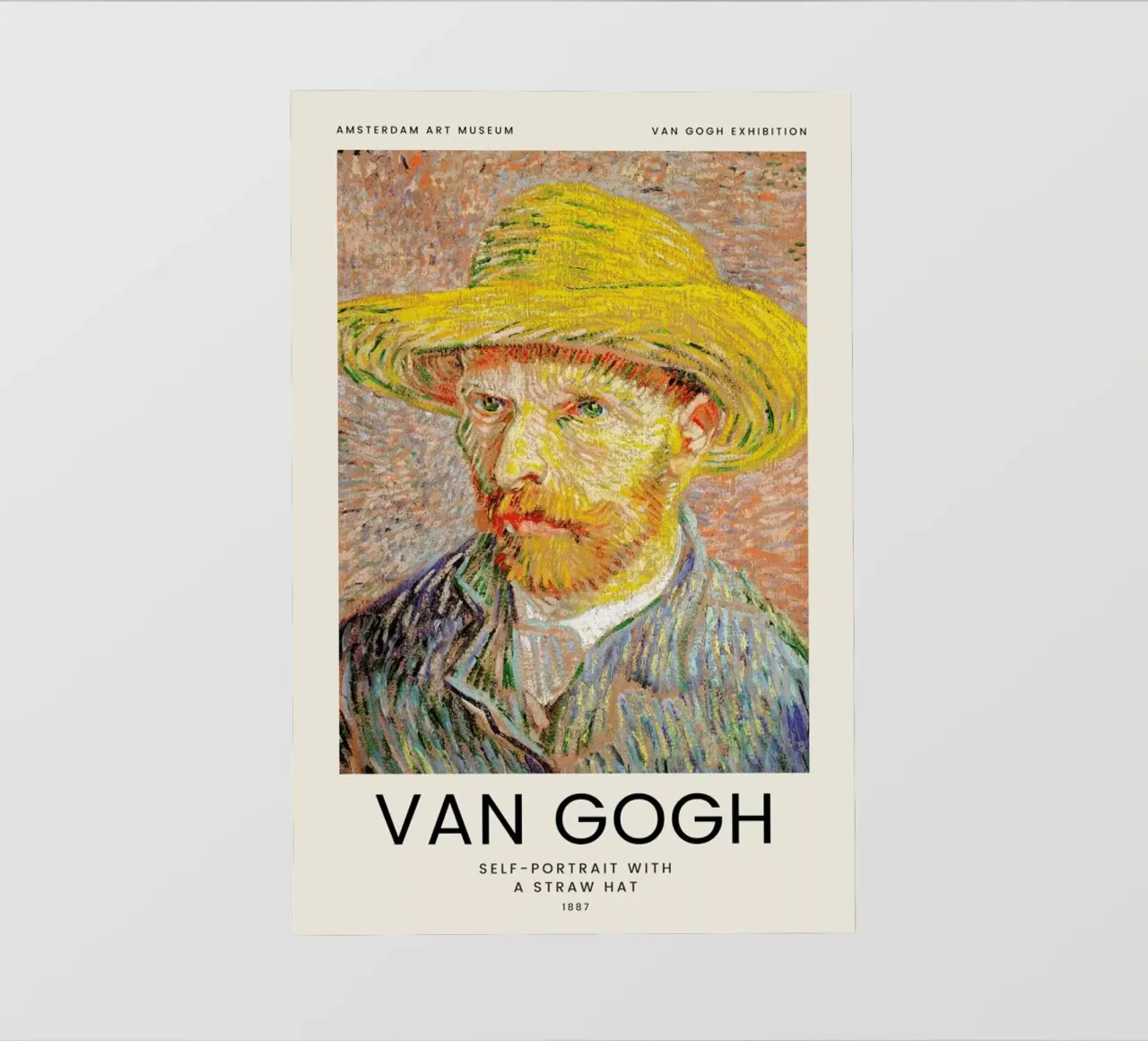 van Gogh - Self-Portrait with a Straw Hat telo in pvc da Vintage by JUNIQE
