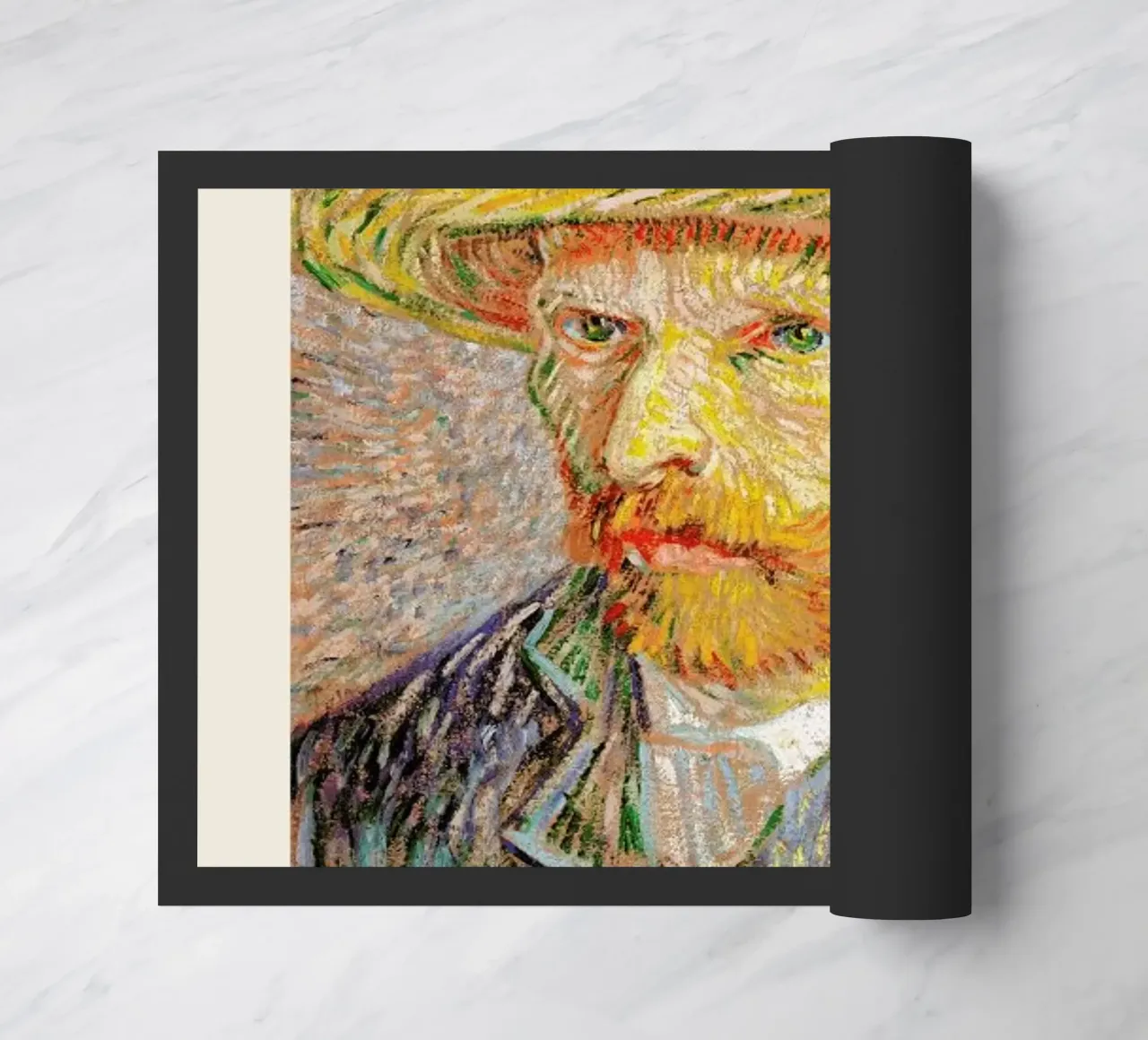 van Gogh - Self-Portrait with a Straw Hat zerbino da Vintage by JUNIQE