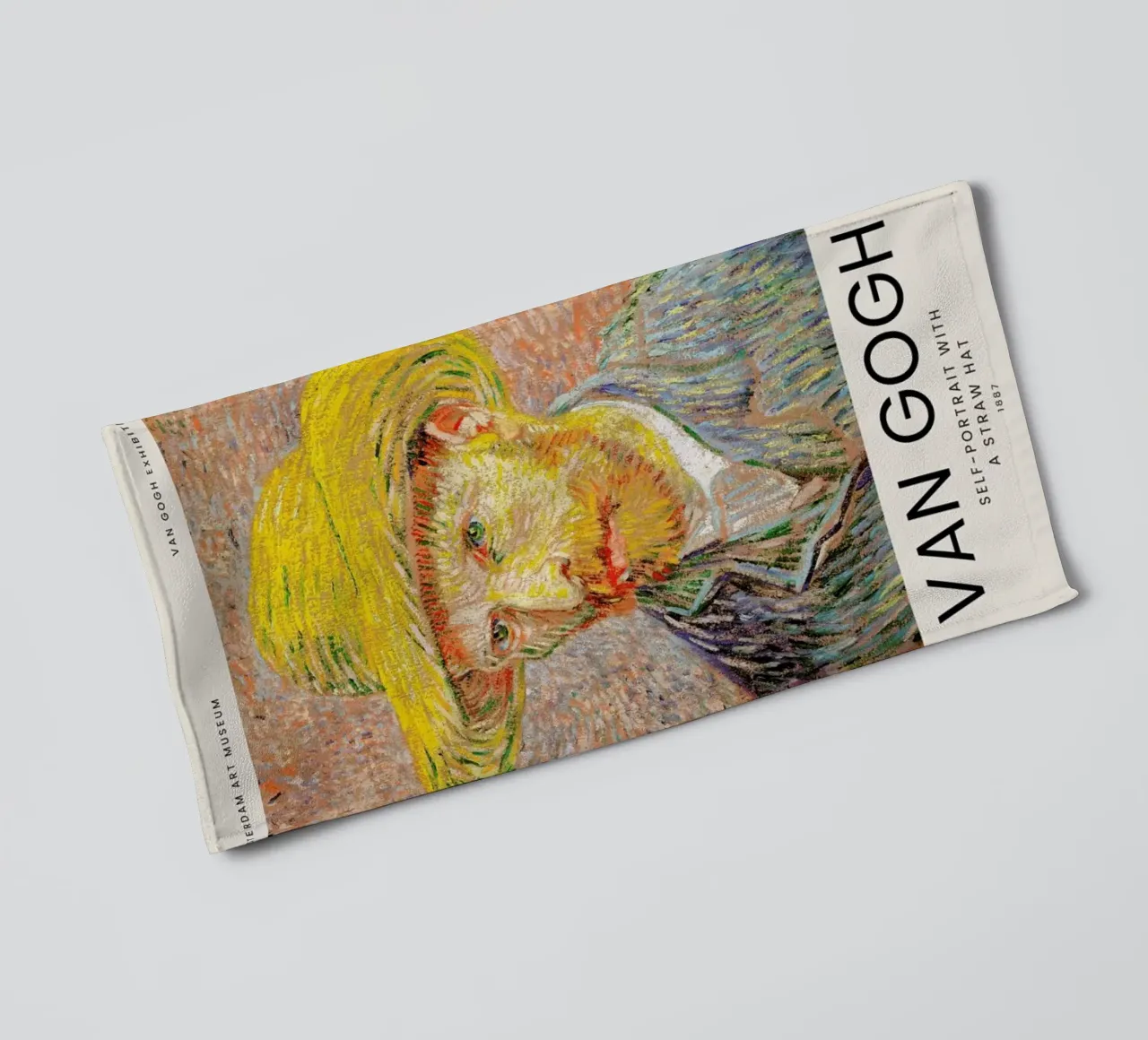 van Gogh - Self-Portrait with a Straw Hat asciugamano da bagno da Vintage by JUNIQE