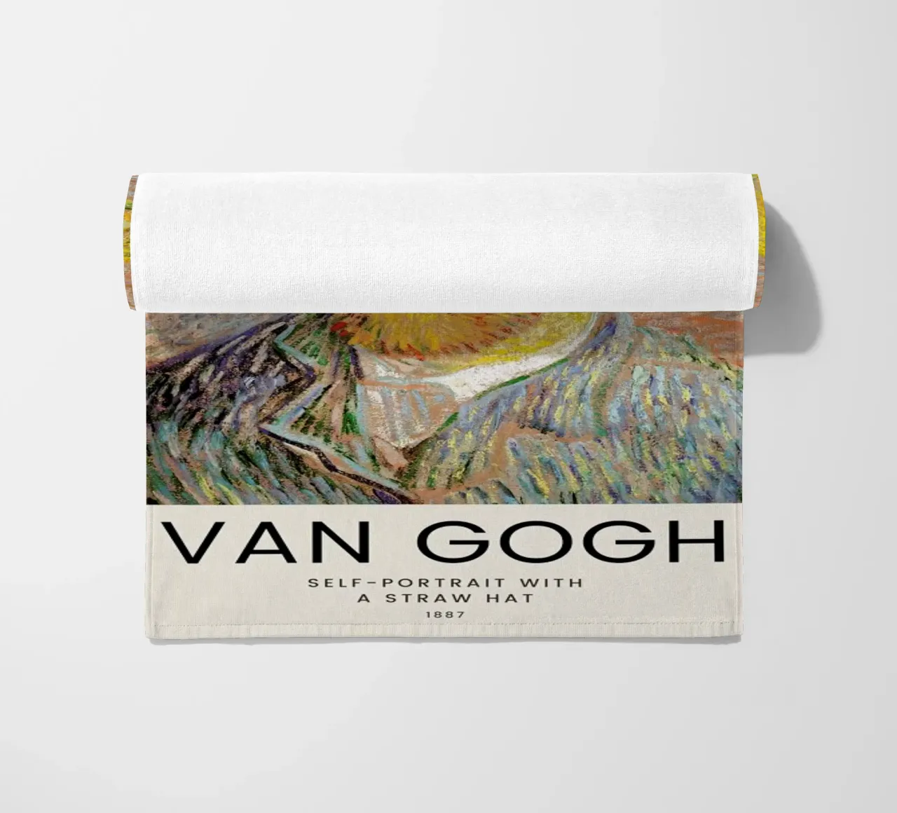 van Gogh - Self-Portrait with a Straw Hat telo mare da Vintage by JUNIQE