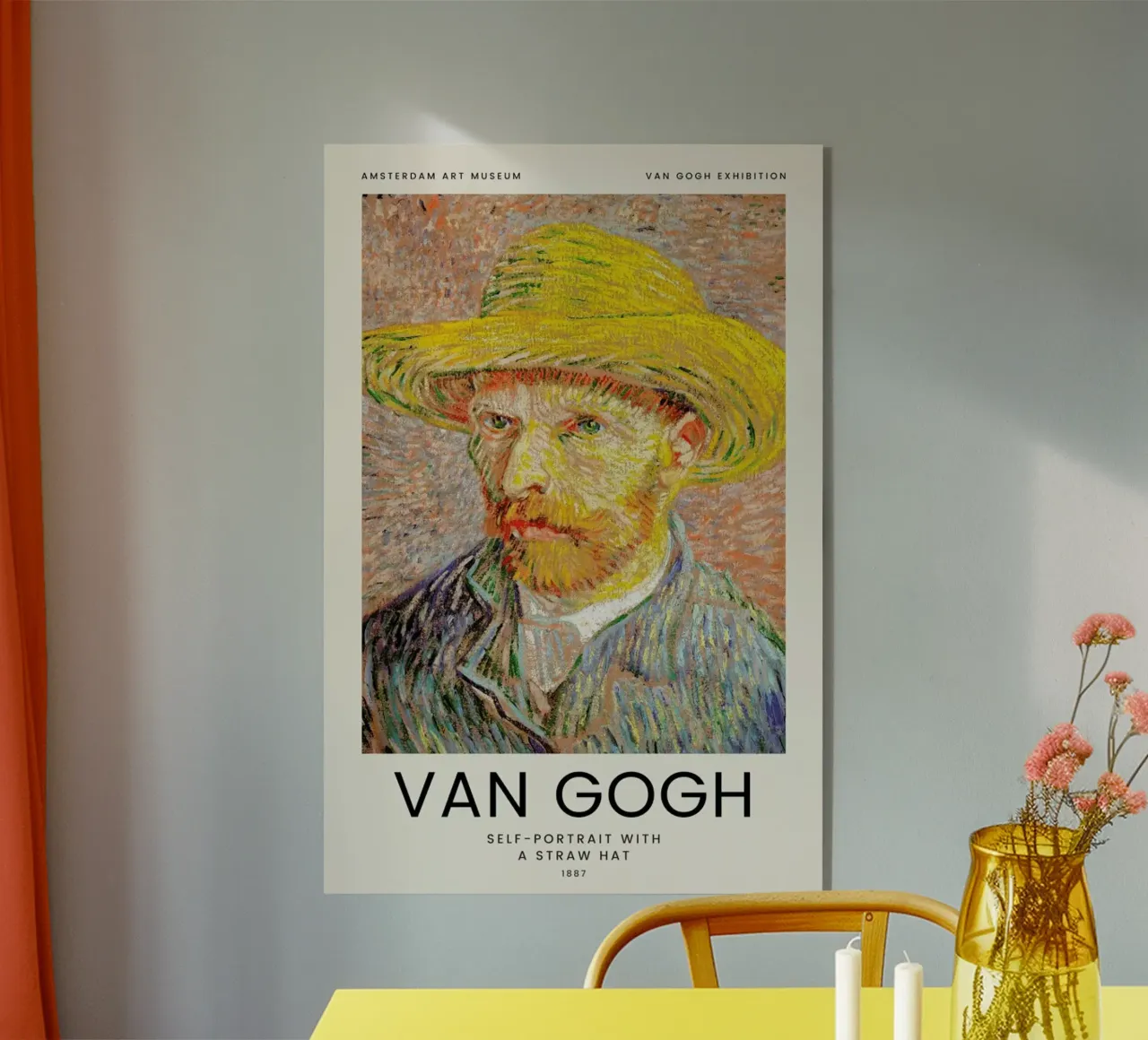 van Gogh - Self-Portrait with a Straw Hat plexiglass da Vintage by JUNIQE
