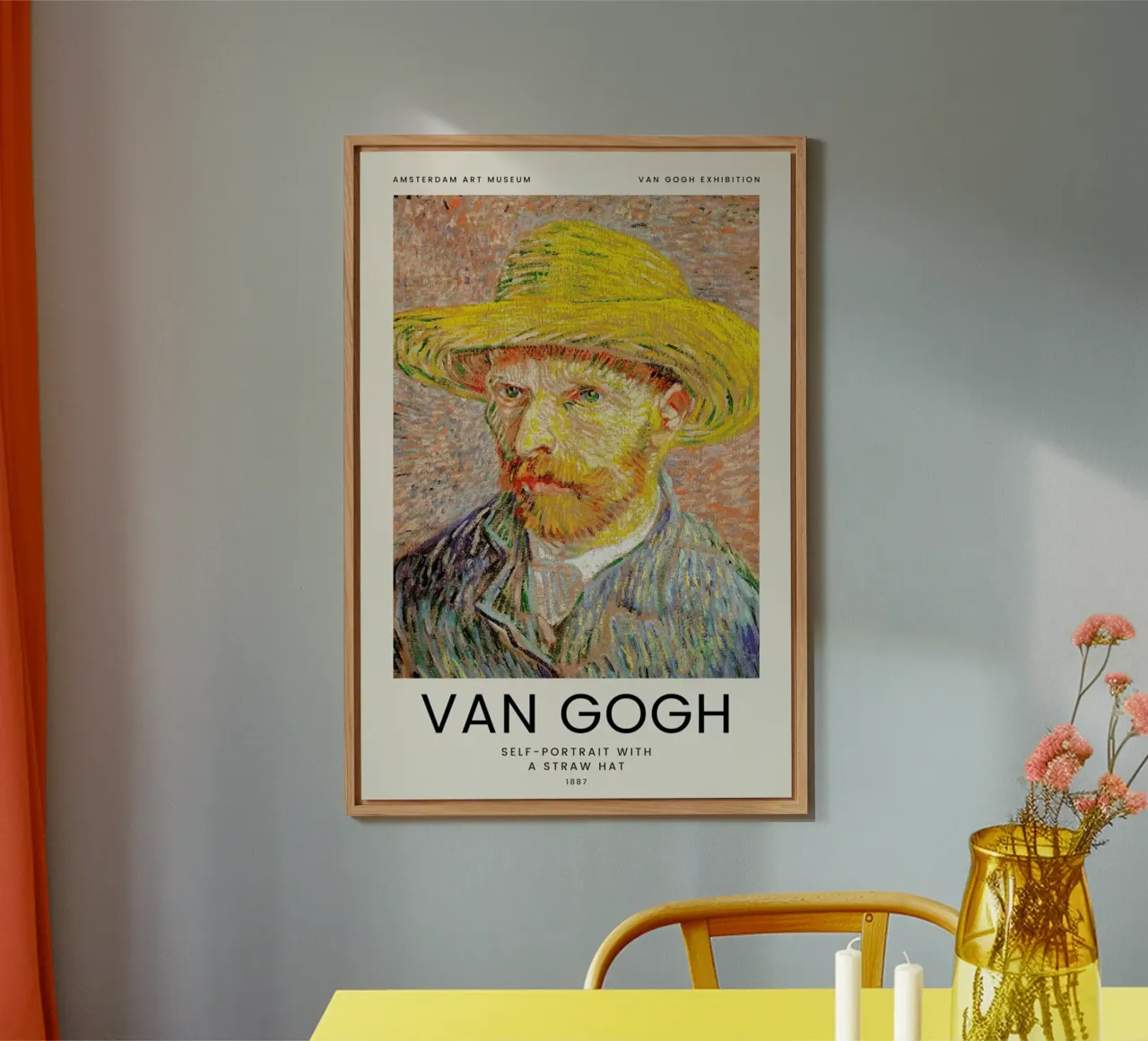 van Gogh - Self-Portrait with a Straw Hat alluminio dibond da Vintage by JUNIQE