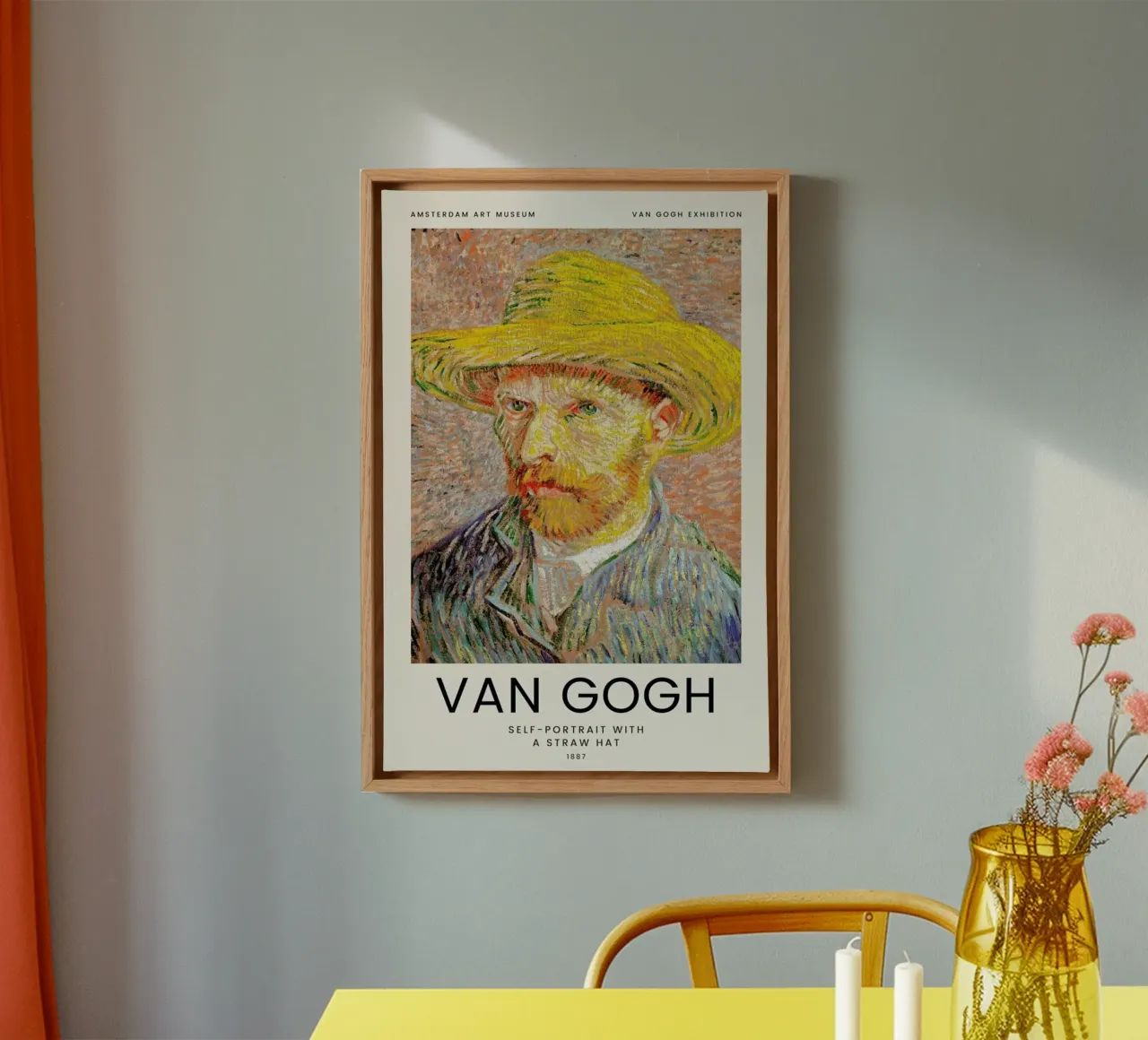 van Gogh - Self-Portrait with a Straw Hat tela da Vintage by JUNIQE