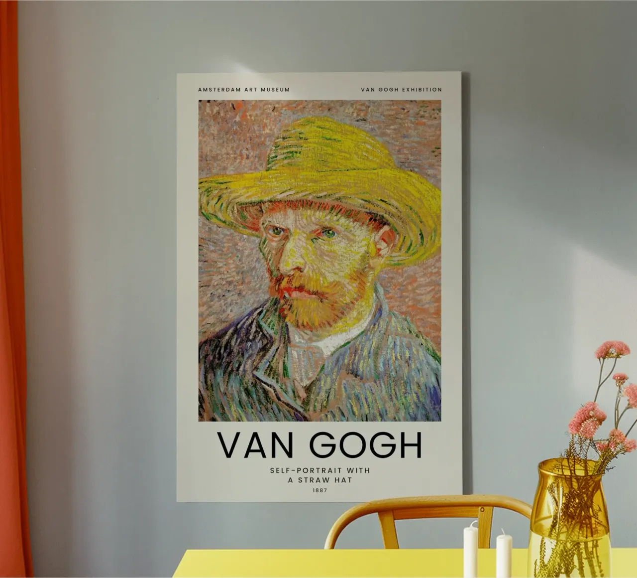 van Gogh - Self-Portrait with a Straw Hat tela da Vintage by JUNIQE