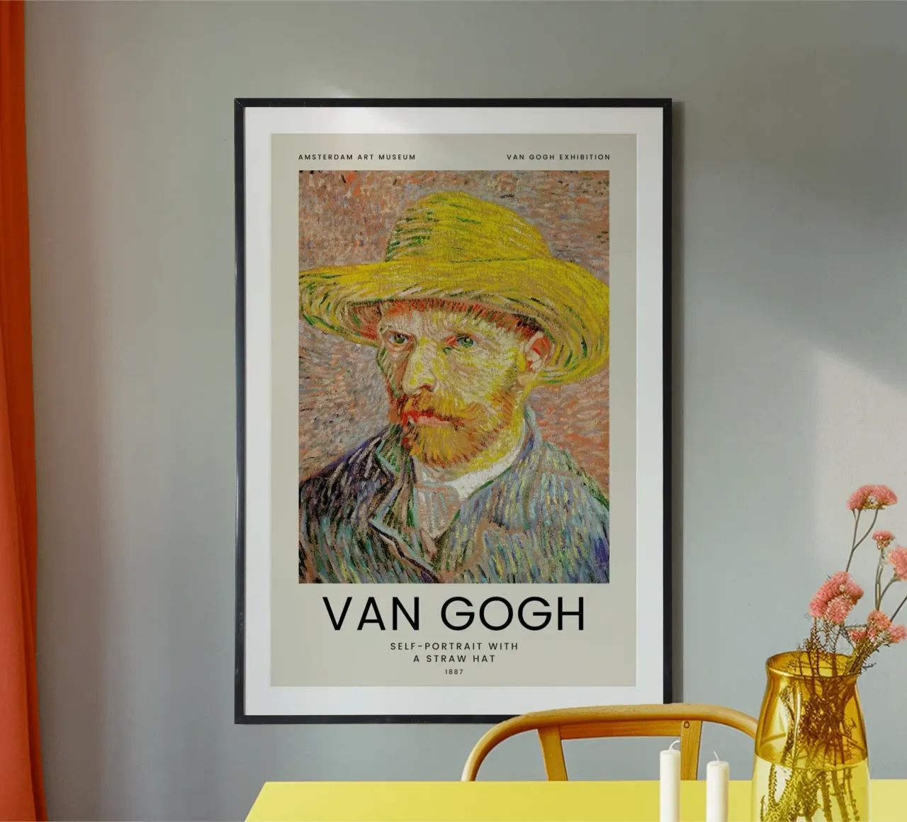 van Gogh - Self-Portrait with a Straw Hat poster da Vintage by JUNIQE
